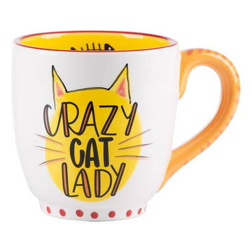 FAIRE - Glory Haus Mug Crazy Cat Lady Brightly Colored Pet Lover's Hand Made Coffee Mugs